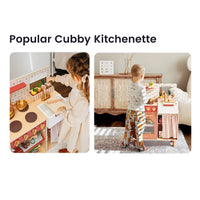 Tiny Land Wooden Play Kitchen for Toddlers - Honey Kitchenette Pretend Cooking Set