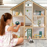 Tiny Land Sweetwood Evergreen Dollhouse & Wooden Dollhouse Dolls