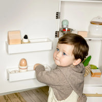 Tiny Land Play Kitchen Accessories – Play Kitchen Fridge: Wooden Cabinet Refrigerator for Kids