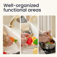 Tiny Land Iconic Water Play Kitchen & Premium Wooden Refrigerator