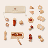 Tiny Land Play Kitchen Accessories – Play Food for Play Kitchen: Wooden Cut and Play Food Toys