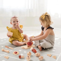 Tiny Land Play Kitchen Accessories – Play Food for Play Kitchen: Wooden Cut and Play Food Toys