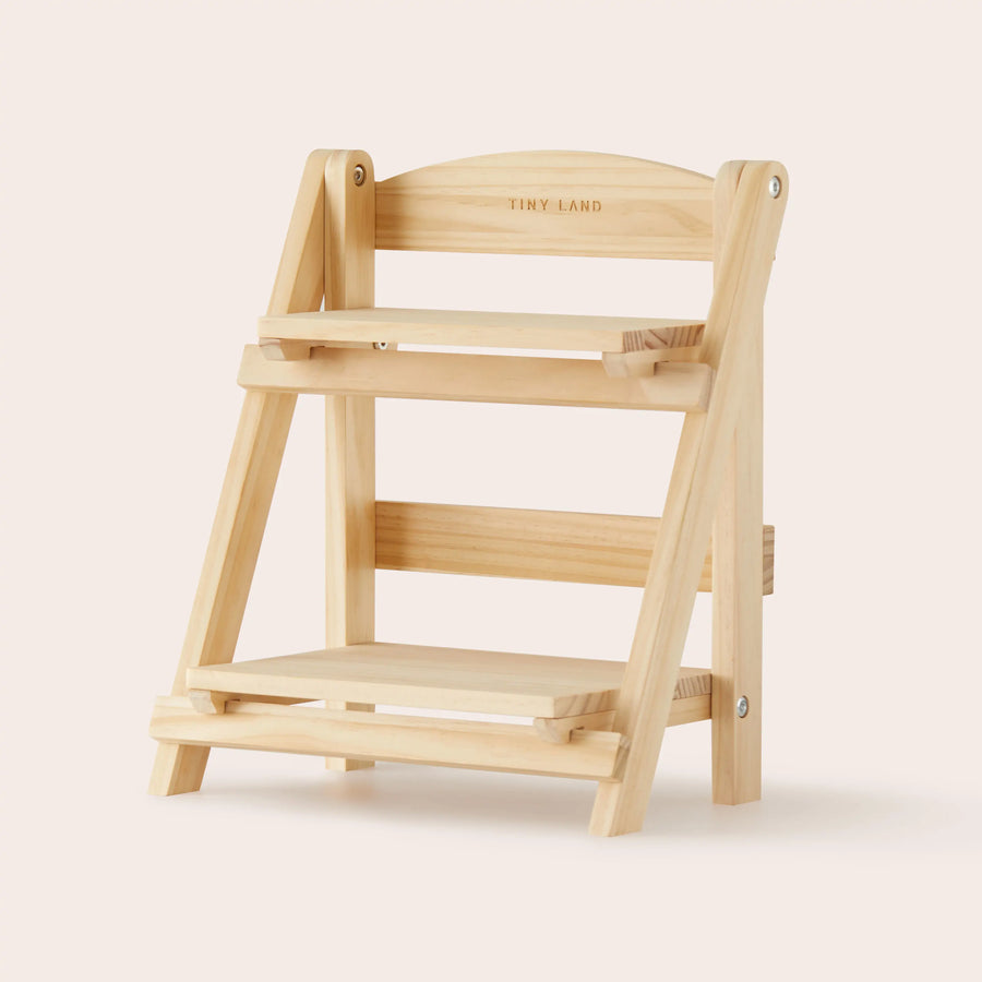 Tiny Land Play Kitchen Accessories – Play Kitchen Food Storage: Versatile Wooden Rack for Play Food