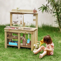 Tiny Land Mud Kitchen - DuoPlay Outdoor Play Kitchen for Kids