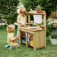 Tiny Land Mud Kitchen - DuoPlay Outdoor Play Kitchen for Kids