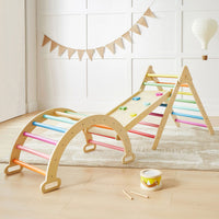 Tiny Land Pikler Triangle 7-in-1 Montessori Climbing Set