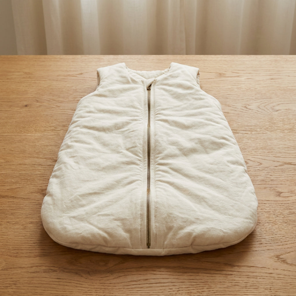 Śpiworek zimowy dla niemowlęcia, bawełna, ecru, 70 cm